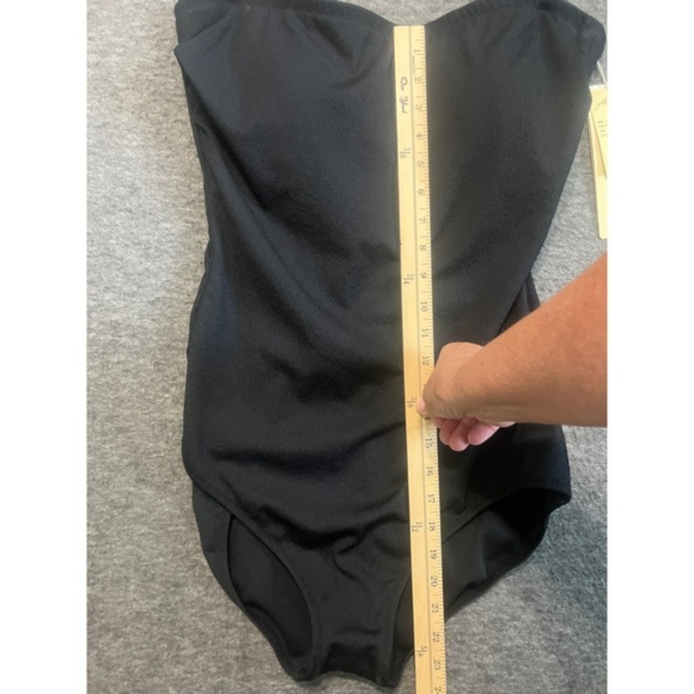 Gottex Womens Black Textured One Piece Swimsuit Adjustable Straps 22EL070 Sz 16 - Picture 11 of 12